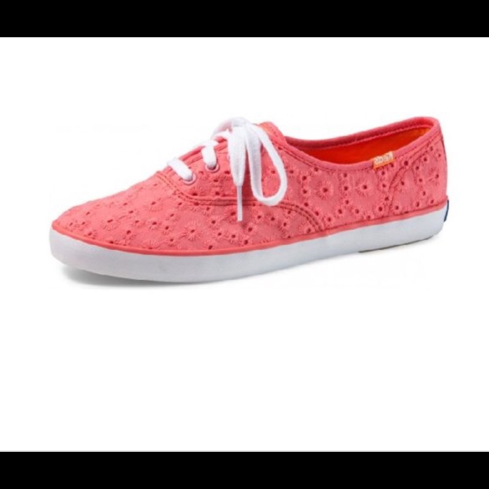 Keds Champion Eyelet Lace-Up Coral Sneaker 6.5